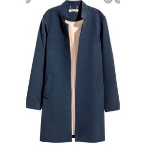 NWOT H&M SHORT COAT DARK BLUE.